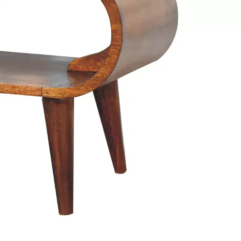 Tavolino GDFStudio Ferguson in legno di mango ricurvo in stile nordico da 35,5 pollici