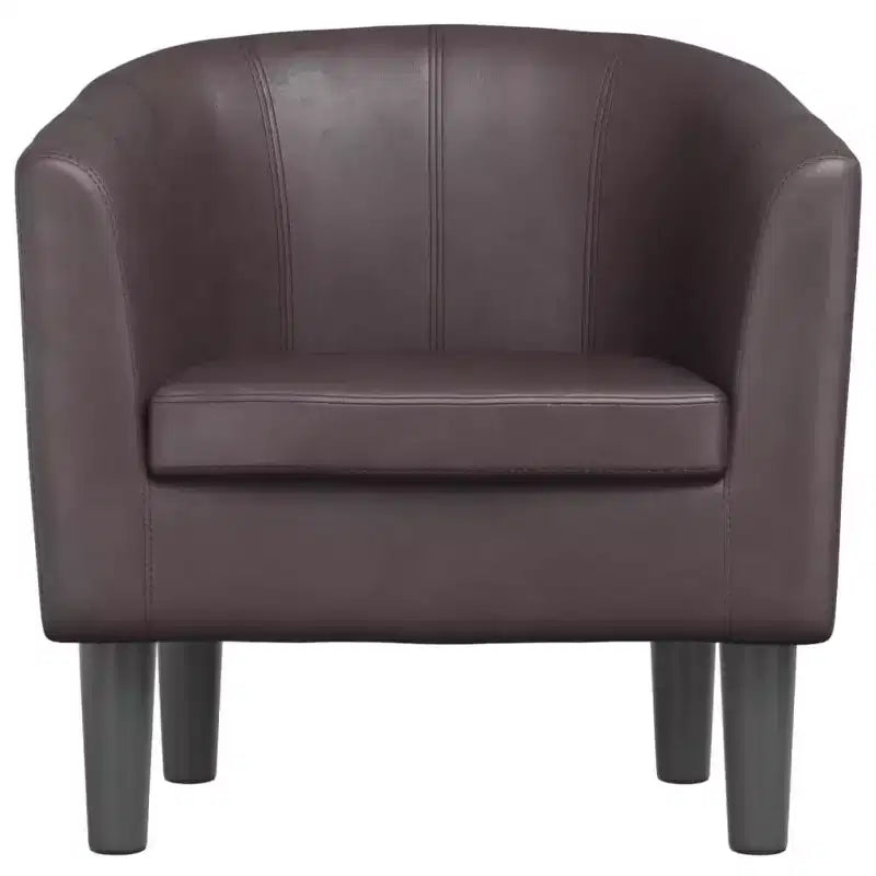 vidaXL Poltrona moderna a secchiello - Elegante poltrona lounge in similpelle per soggiorno, ufficio o camera da letto - Marrone