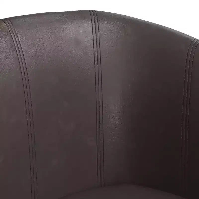 vidaXL Poltrona moderna a secchiello - Elegante poltrona lounge in similpelle per soggiorno, ufficio o camera da letto - Marrone