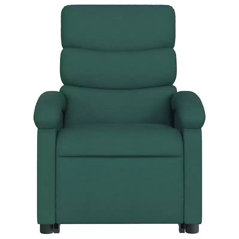 vidaXL Poltrona reclinabile verticale verde scuro - Assistenza Power Lift, reclinazione manuale, seduta in tessuto imbottito, tasca laterale, struttura robusta per anziani