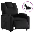 vidaXL Black Faux Leather Electric Recliner Chair - Motorized Reclining Armchair with Cup Holders for Living Room/Office