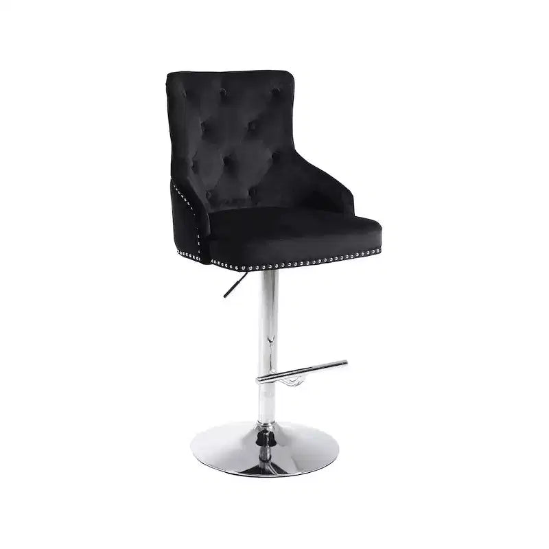 Meridian Furniture,Claude Black Velvet Adjustable Stool