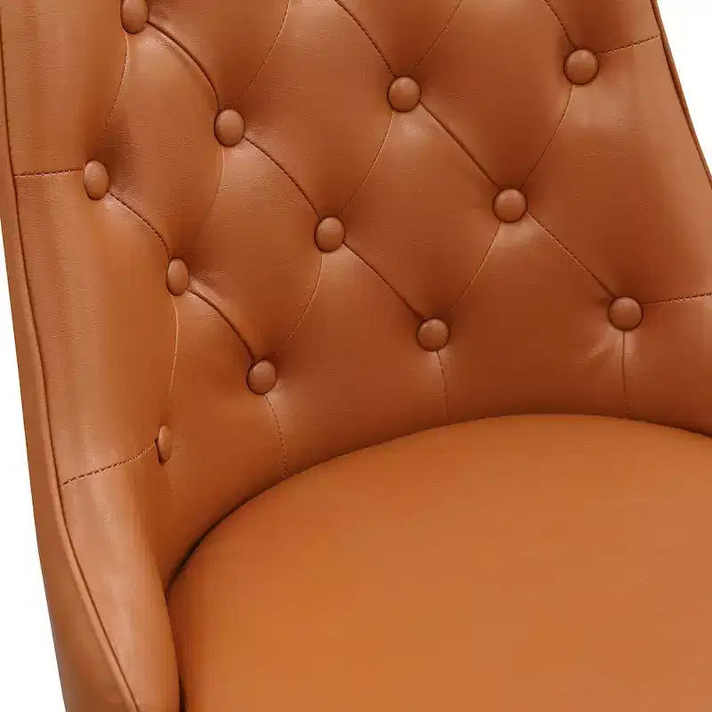 Meridian Furniture, Sgabello da bancone/bar Portnoy in pelle vegana color cognac, set da 2 pezzi
