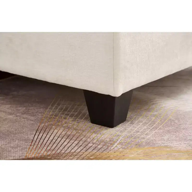 MAYEERTY Chaise longue 51 Oversize con pouf, rivestimento in ciniglia felpata, nero, contenitore, comfort