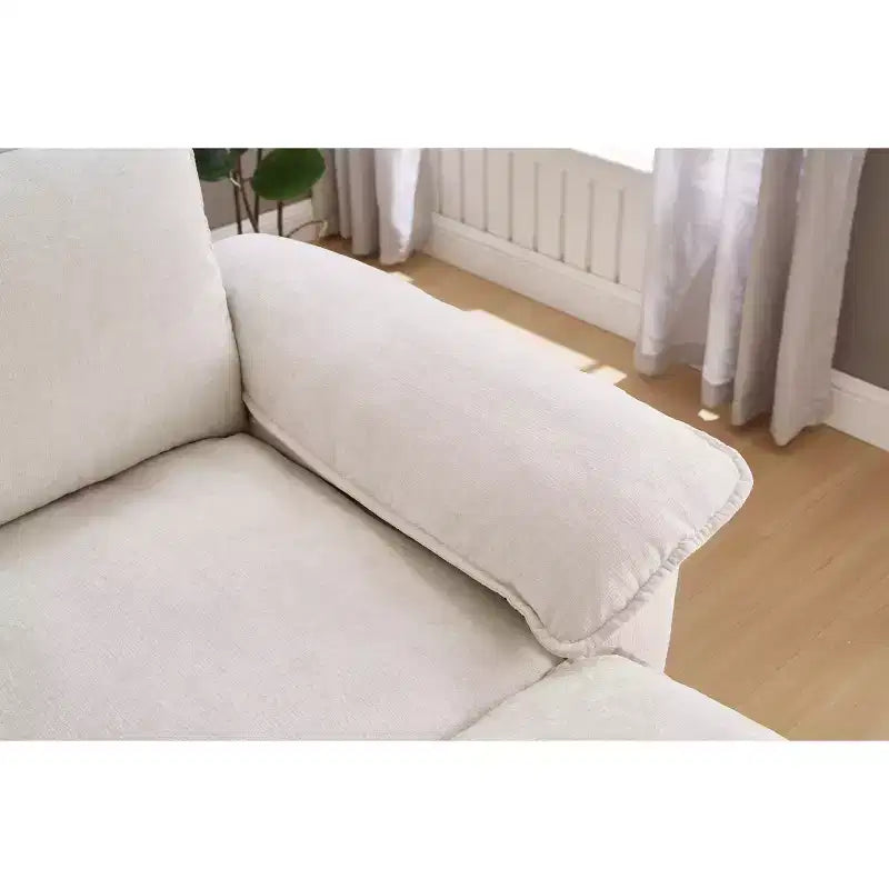 MAYEERTY Chaise longue 51 Oversize con pouf, rivestimento in ciniglia felpata, nero, contenitore, comfort