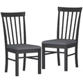 HOMCOM Wooden Dining Chairs Set, Farmhouse Upholstered Kitchen Chairs with Rubber Wood Frame for Living Room, Dining Room