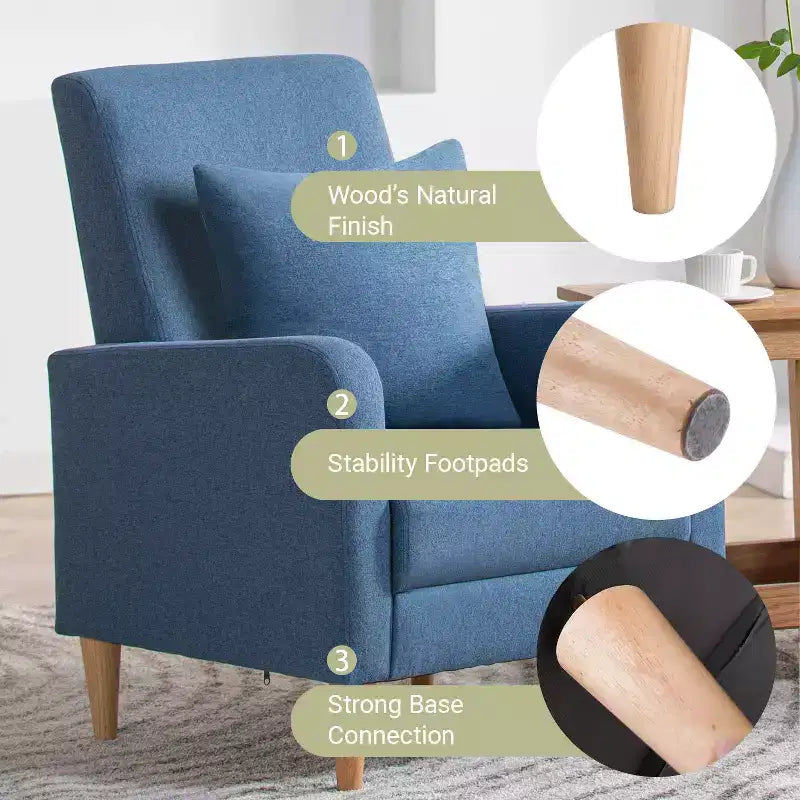 Poltrona in simil-montone con cuscino, moderna e comoda con schienale ergonomico e braccioli imbottiti