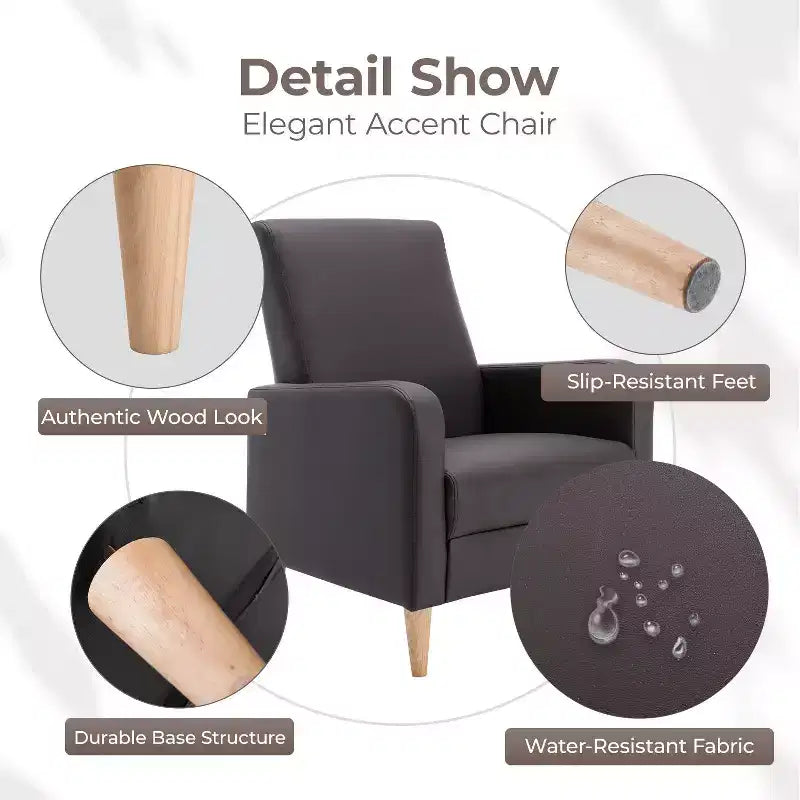 Poltrona in simil-montone con cuscino, moderna e comoda con schienale ergonomico e braccioli imbottiti