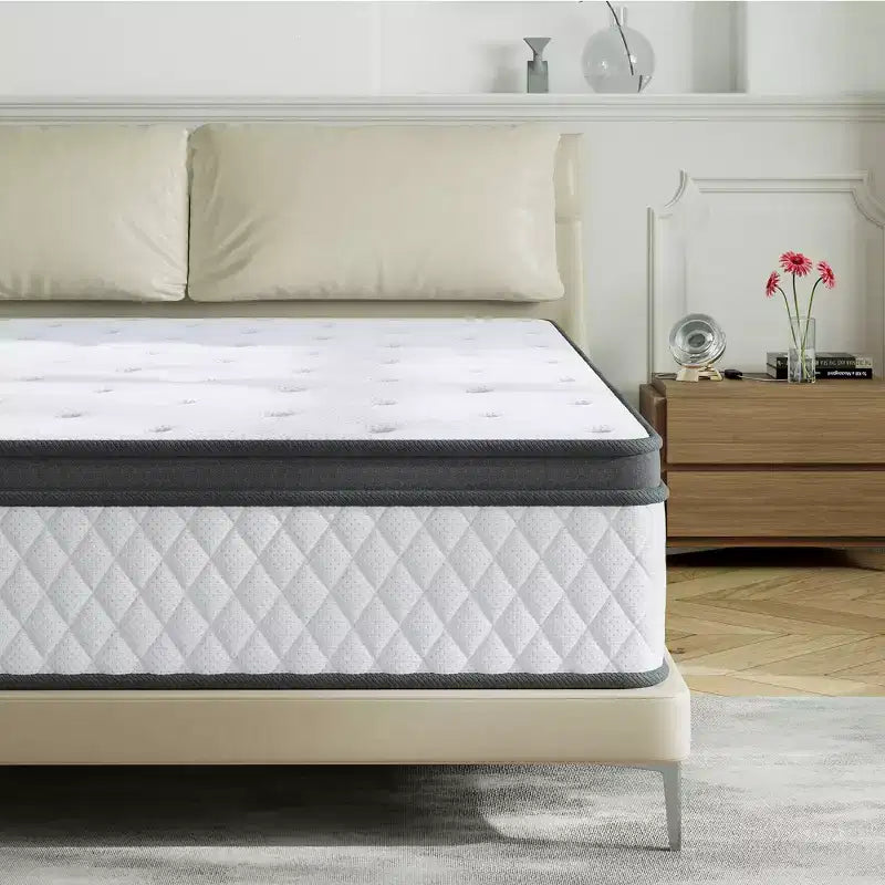 Materasso Ibrido Swedrea Traspirante in Memory Foam a Media Densità (Bed-in-a-Box) Bianco