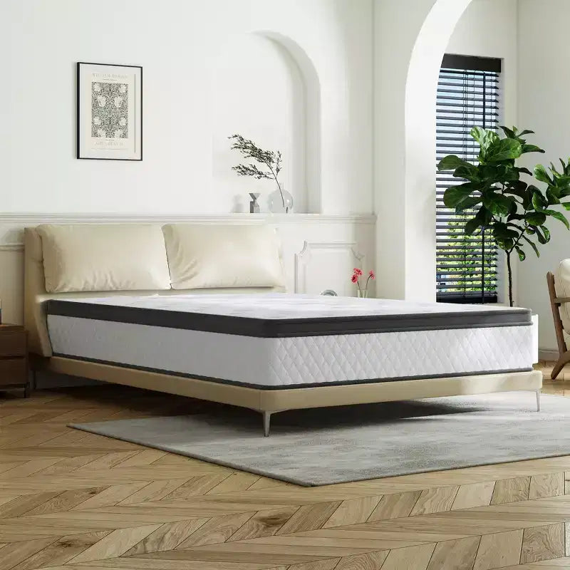 Materasso Ibrido Swedrea Traspirante in Memory Foam a Media Densità (Bed-in-a-Box) Bianco