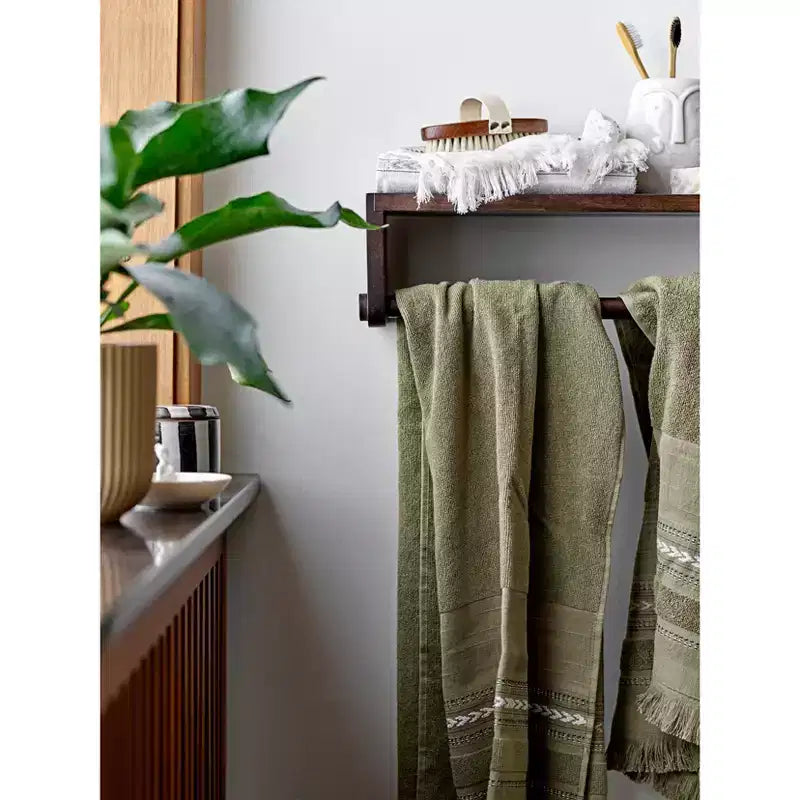 Storied Home Mensola da parete in legno di mango con asta, finitura espresso