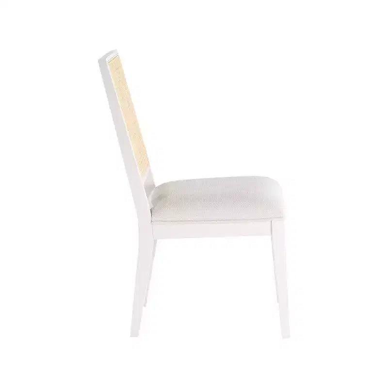 Meridian Furniture, Sedia da Pranzo Butterfly in Tessuto Strutturato di Lino Crema, Set da 2