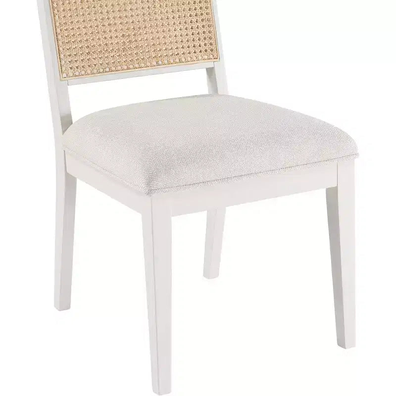 Meridian Furniture, Sedia da Pranzo Butterfly in Tessuto Strutturato di Lino Crema, Set da 2