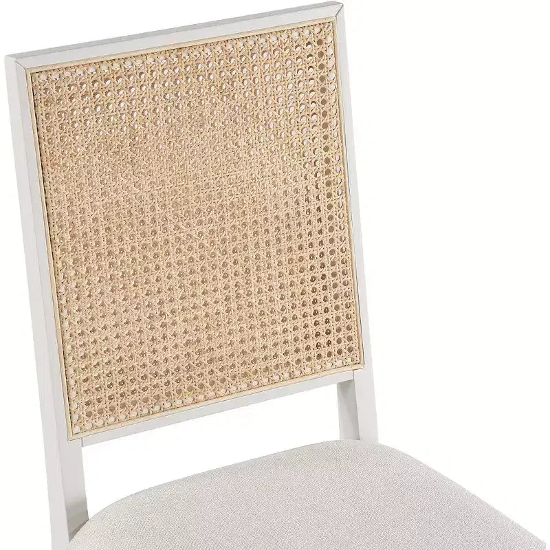 Meridian Furniture, Sedia da Pranzo Butterfly in Tessuto Strutturato di Lino Crema, Set da 2
