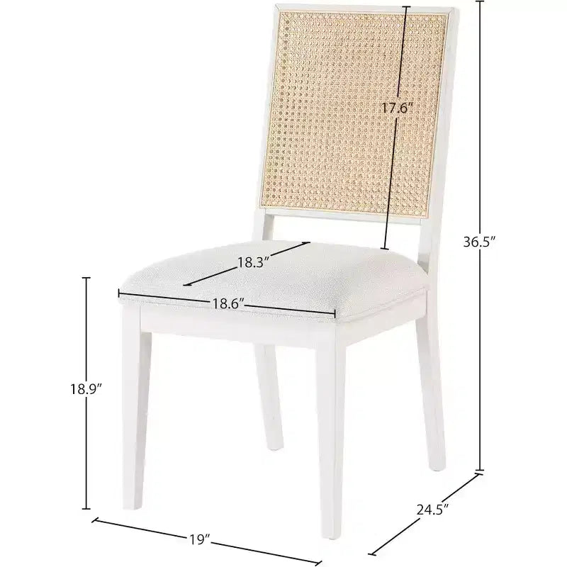 Meridian Furniture, Sedia da Pranzo Butterfly in Tessuto Strutturato di Lino Crema, Set da 2