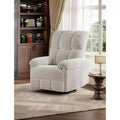 Oversized Swivel Rocker Recliner Chair, Overstuffed Chenille Upholstery, Padded Armrests, Infinite Recline, 350 lb Capacity, for Living Room