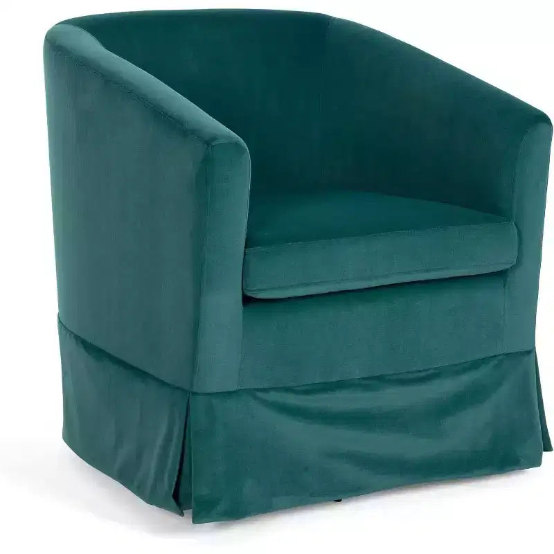 Acekool Poltrona Girevole Moderna, Poltroncina Imbottita con Seduta Ampia e Cuscino Elastico per Soggiorno, Camera da Letto, Ufficio