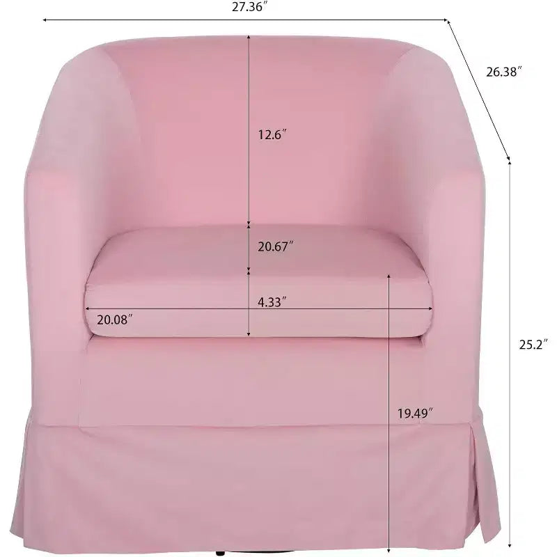 Acekool Poltrona Girevole Moderna, Poltroncina Imbottita con Seduta Ampia e Cuscino Elastico per Soggiorno, Camera da Letto, Ufficio