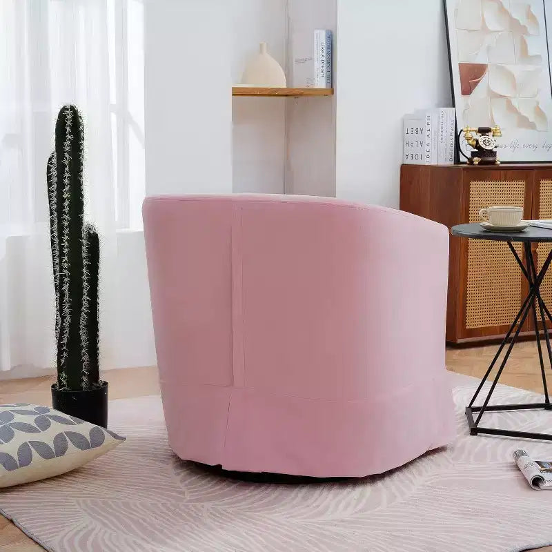 Acekool Poltrona Girevole Moderna, Poltroncina Imbottita con Seduta Ampia e Cuscino Elastico per Soggiorno, Camera da Letto, Ufficio