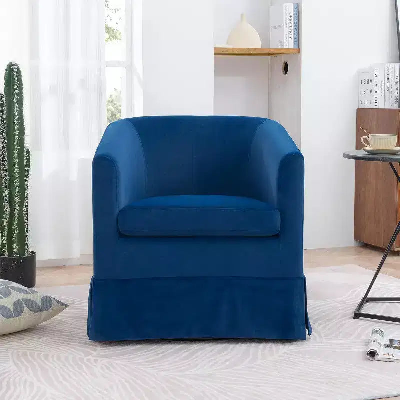 Acekool Poltrona Girevole Moderna, Poltroncina Imbottita con Seduta Ampia e Cuscino Elastico per Soggiorno, Camera da Letto, Ufficio