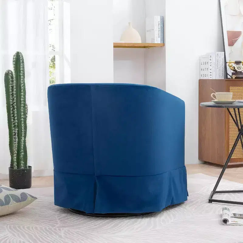 Acekool Poltrona Girevole Moderna, Poltroncina Imbottita con Seduta Ampia e Cuscino Elastico per Soggiorno, Camera da Letto, Ufficio