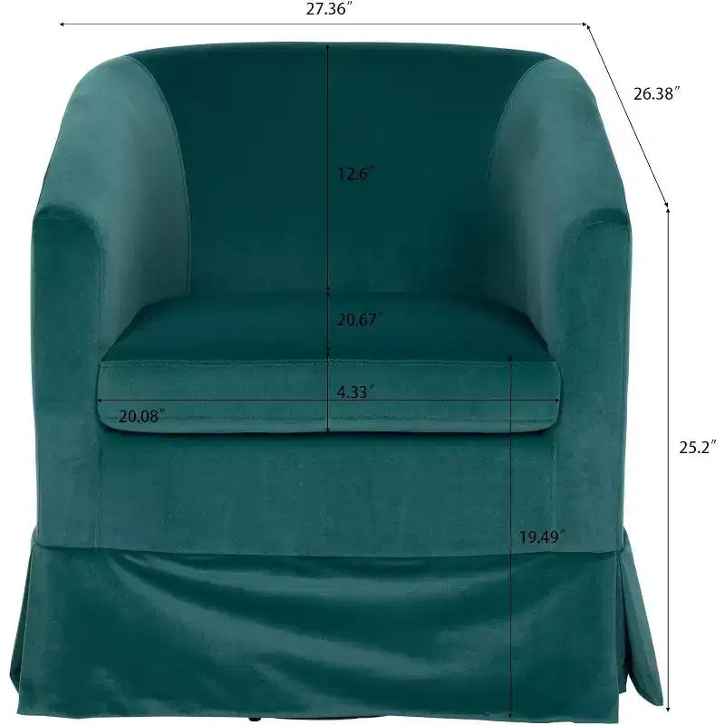 Acekool Poltrona Girevole Moderna, Poltroncina Imbottita con Seduta Ampia e Cuscino Elastico per Soggiorno, Camera da Letto, Ufficio