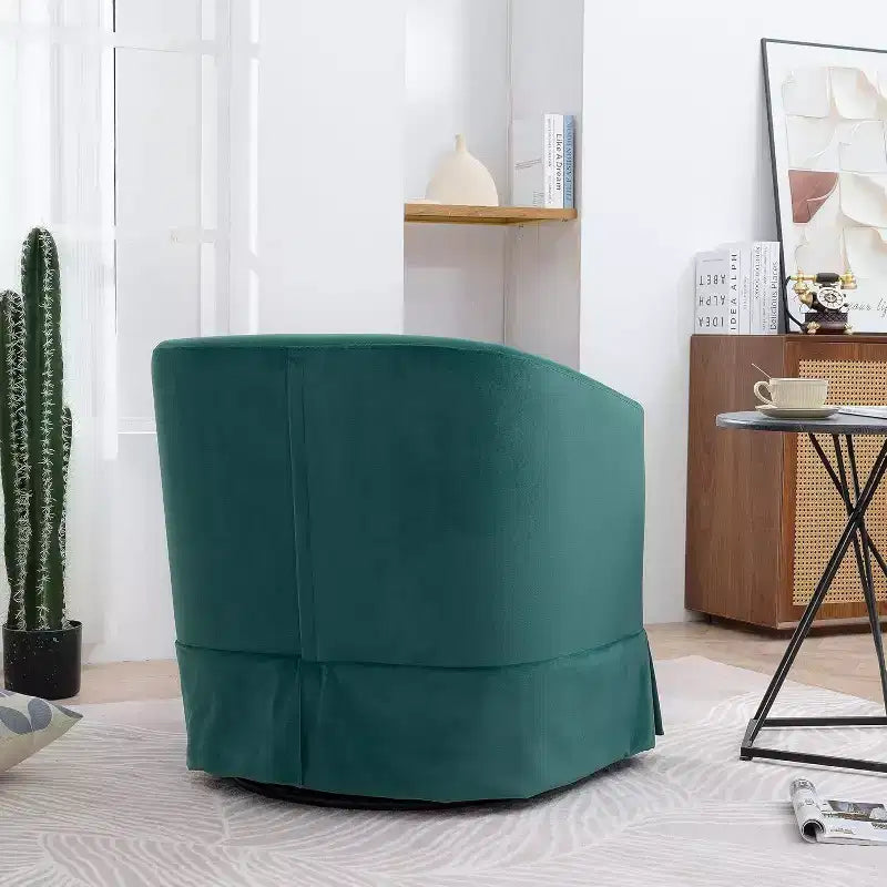 Acekool Poltrona Girevole Moderna, Poltroncina Imbottita con Seduta Ampia e Cuscino Elastico per Soggiorno, Camera da Letto, Ufficio