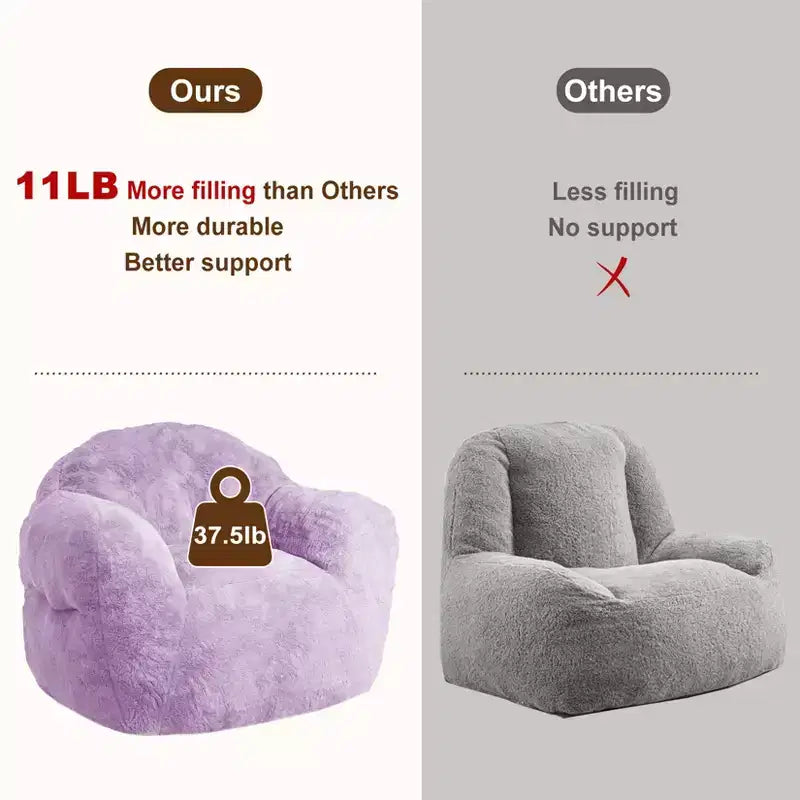 Poltrona sacco extra large GustoWave per camera da letto e soggiorno, viola