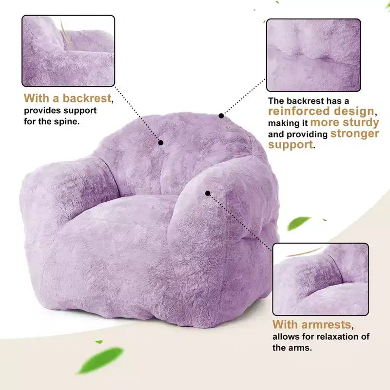 Poltrona sacco extra large GustoWave per camera da letto e soggiorno, viola