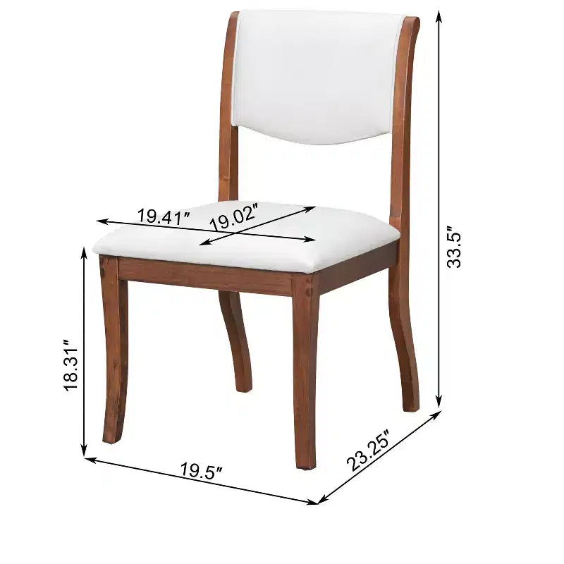 Set di 2 sedie da pranzo imbottite senza braccioli con sedile imbottito, struttura in legno massello - Modernluxe