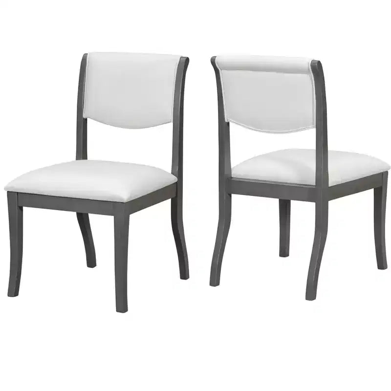 Set di 2 sedie da pranzo imbottite senza braccioli con sedile imbottito, struttura in legno massello - Modernluxe