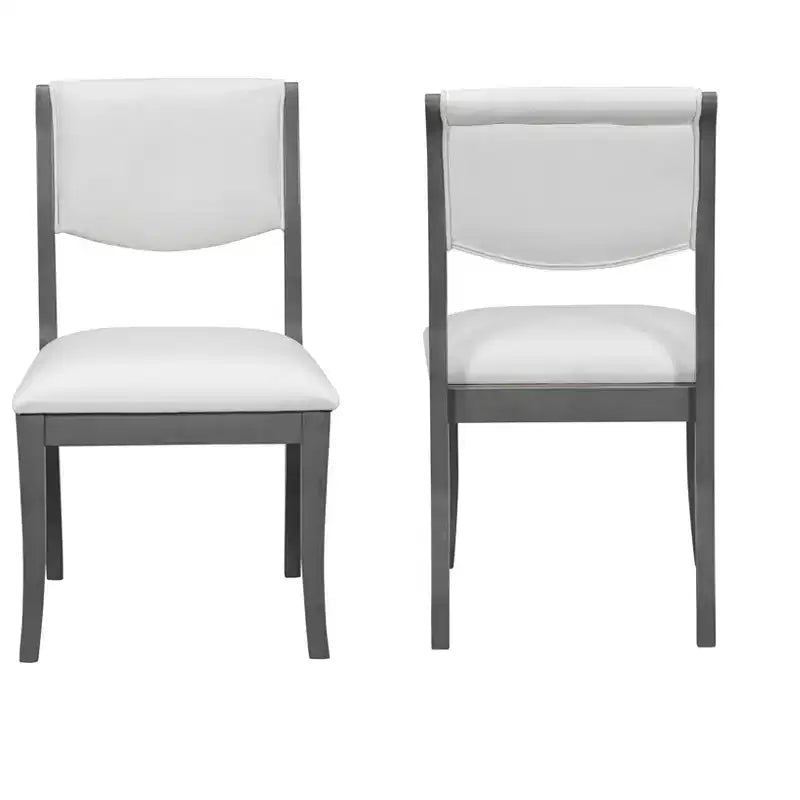 Set di 2 sedie da pranzo imbottite senza braccioli con sedile imbottito, struttura in legno massello - Modernluxe