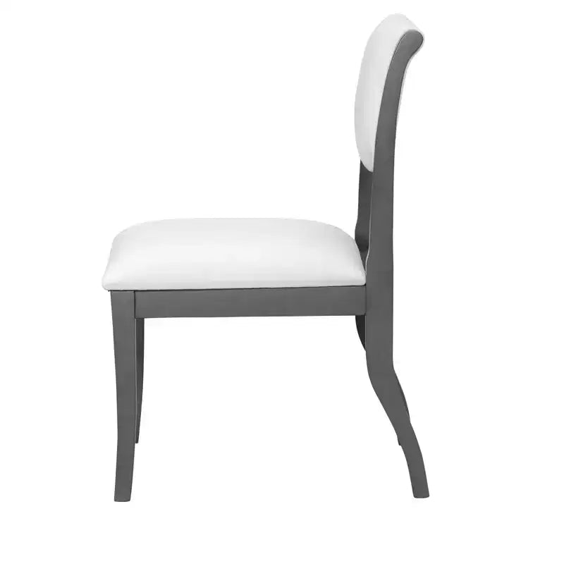 Set di 2 sedie da pranzo imbottite senza braccioli con sedile imbottito, struttura in legno massello - Modernluxe
