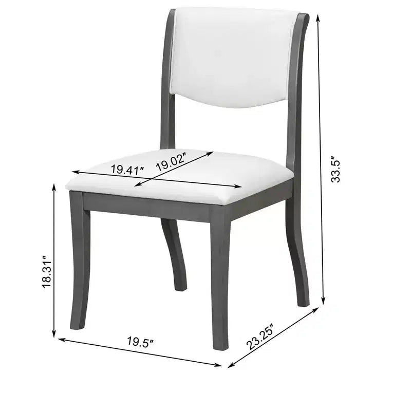 Set di 2 sedie da pranzo imbottite senza braccioli con sedile imbottito, struttura in legno massello - Modernluxe