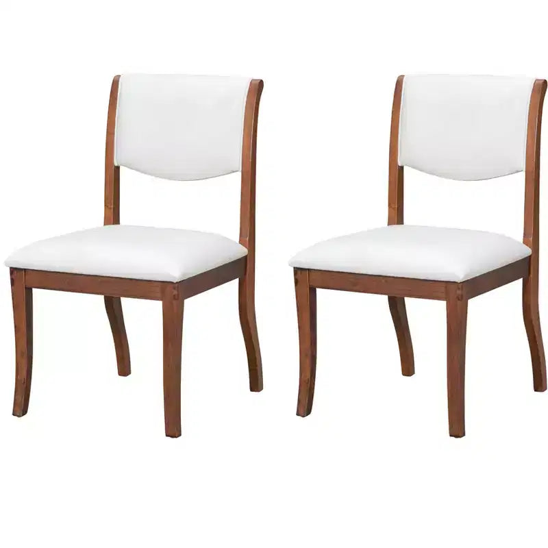 Set di 2 sedie da pranzo imbottite senza braccioli con sedile imbottito, struttura in legno massello - Modernluxe