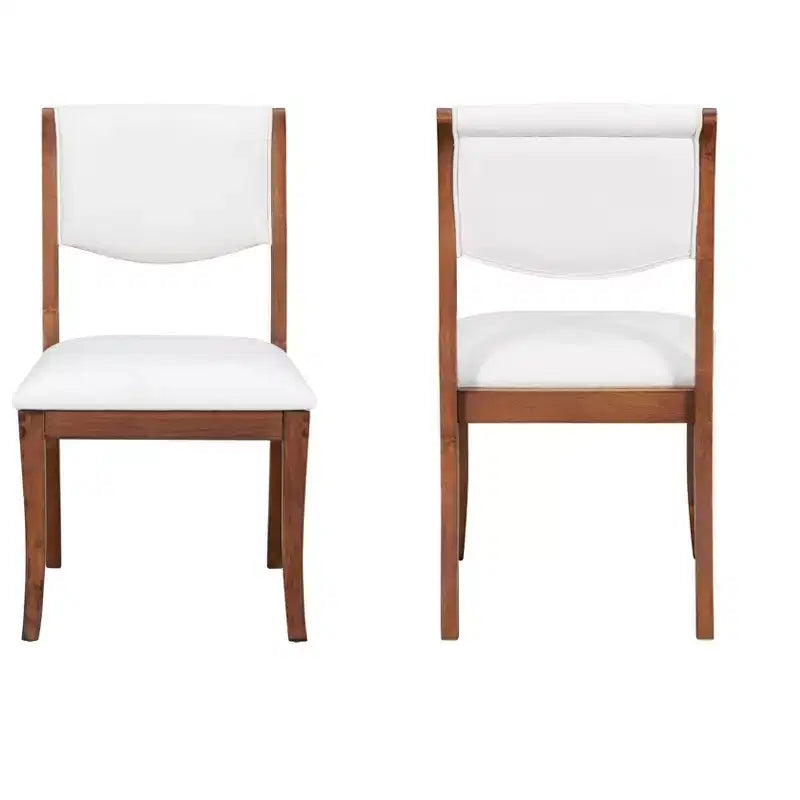 Set di 2 sedie da pranzo imbottite senza braccioli con sedile imbottito, struttura in legno massello - Modernluxe
