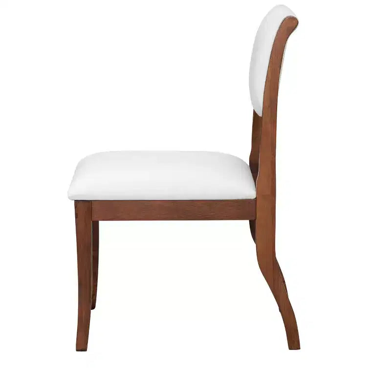 Set di 2 sedie da pranzo imbottite senza braccioli con sedile imbottito, struttura in legno massello - Modernluxe