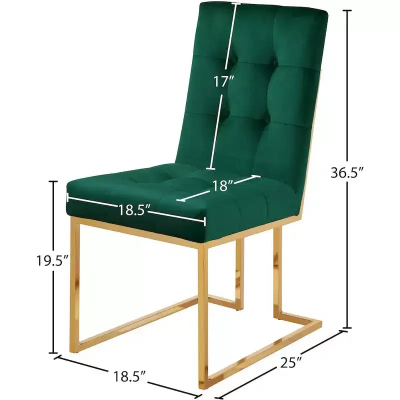 Meridian Furniture, Sedia da pranzo in velluto Pierre, Set da 2