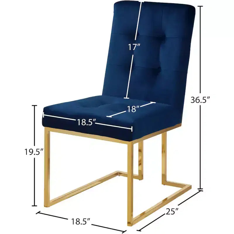 Meridian Furniture, Sedia da pranzo in velluto Pierre, Set da 2