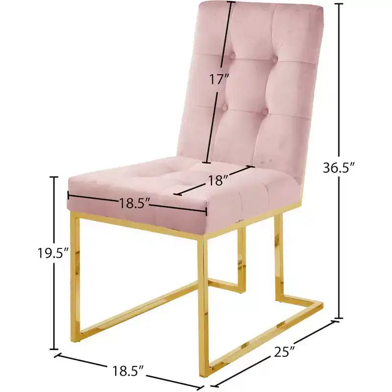 Meridian Furniture, Sedia da pranzo in velluto Pierre, Set da 2
