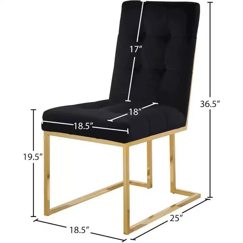Meridian Furniture, Sedia da pranzo in velluto Pierre, Set da 2