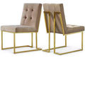 Meridian Furniture, Sedia da pranzo in velluto Pierre, Set da 2
