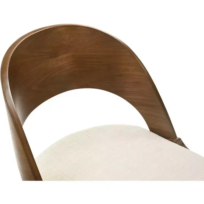 Meridian Furniture, sedia da pranzo Woodson in tessuto di lino testurizzato beige, set da 2