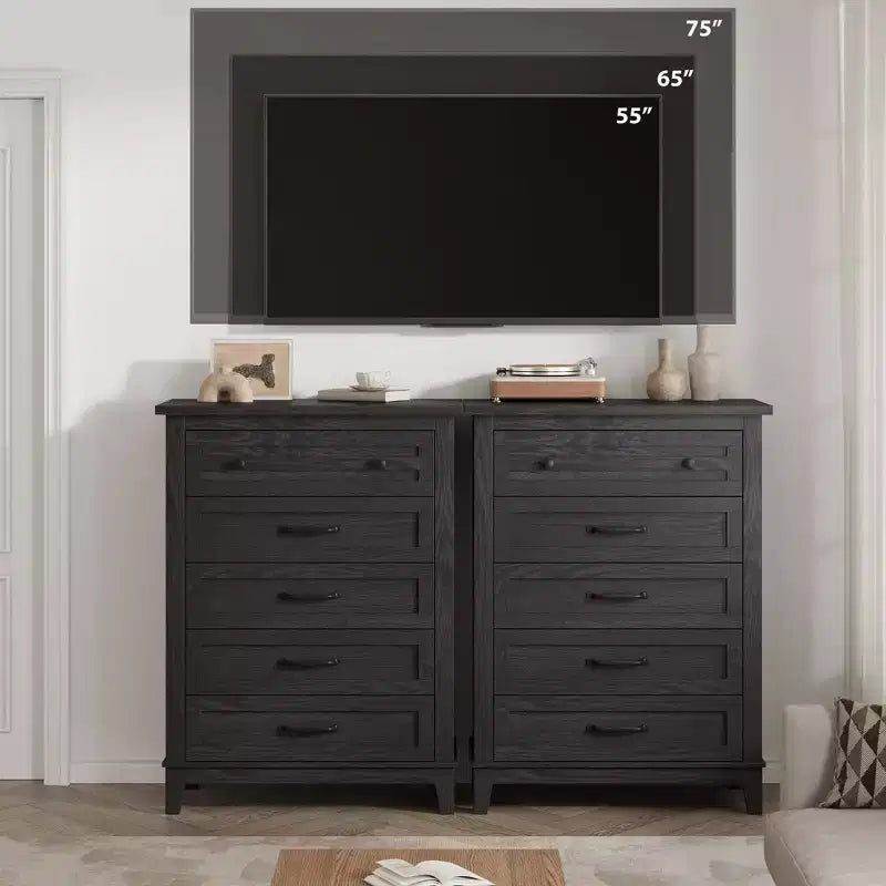 Cassettiera a 5 cassetti per camera da letto, cassettiera verticale alta 105 cm con scomparti, armadio contenitore in legno indipendente per soggiorno, camera da letto, ingresso
