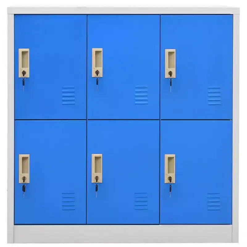 vidaXL Locker Cabinet Light Grey and Blue Steel Medium
