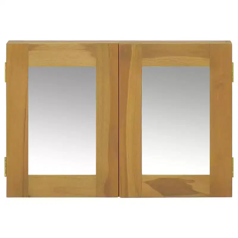 vidaXL Mobile specchiera con cornice in legno massello di teak - Specchio da ingresso con spazio aggiuntivo - Unità a parete - Dimensioni: 23,6 x 3,9 x 15,7