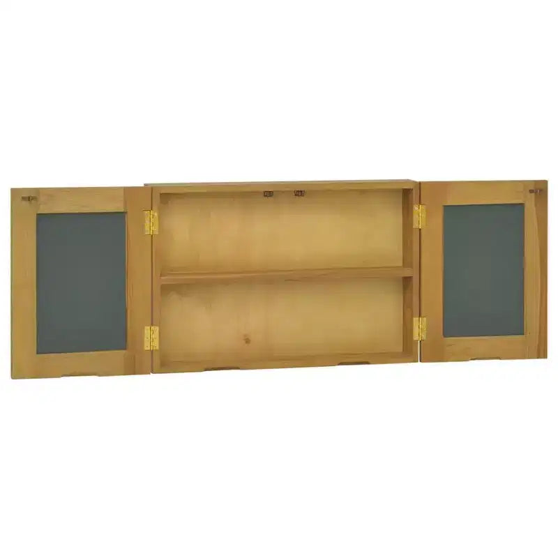 vidaXL Mobile specchiera con cornice in legno massello di teak - Specchio da ingresso con spazio aggiuntivo - Unità a parete - Dimensioni: 23,6 x 3,9 x 15,7