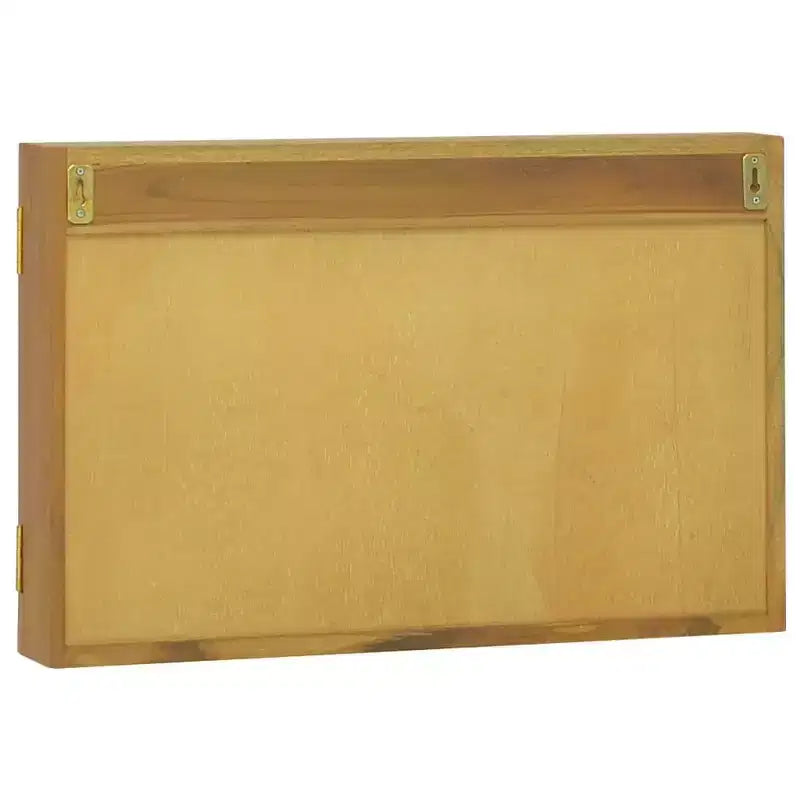 vidaXL Mobile specchiera con cornice in legno massello di teak - Specchio da ingresso con spazio aggiuntivo - Unità a parete - Dimensioni: 23,6 x 3,9 x 15,7