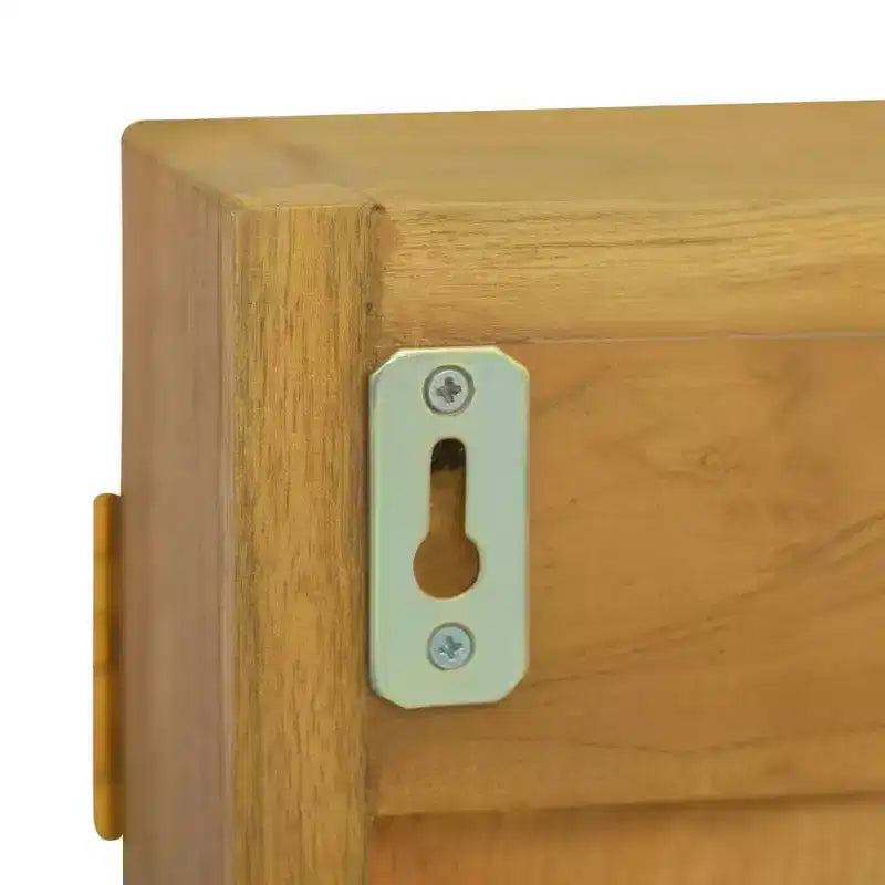 vidaXL Mobile specchiera con cornice in legno massello di teak - Specchio da ingresso con spazio aggiuntivo - Unità a parete - Dimensioni: 23,6 x 3,9 x 15,7