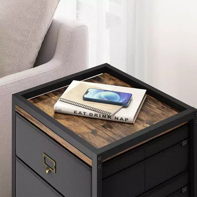 Acekool Mobile Filing Cabinet, schedario nero da scrivania con ruote bloccabili, organizer metallico per ufficio per casa, ufficio, luogo di lavoro